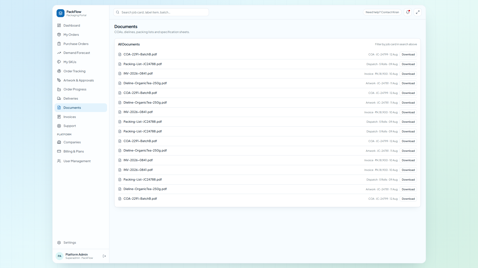 6 · Documents + invoices